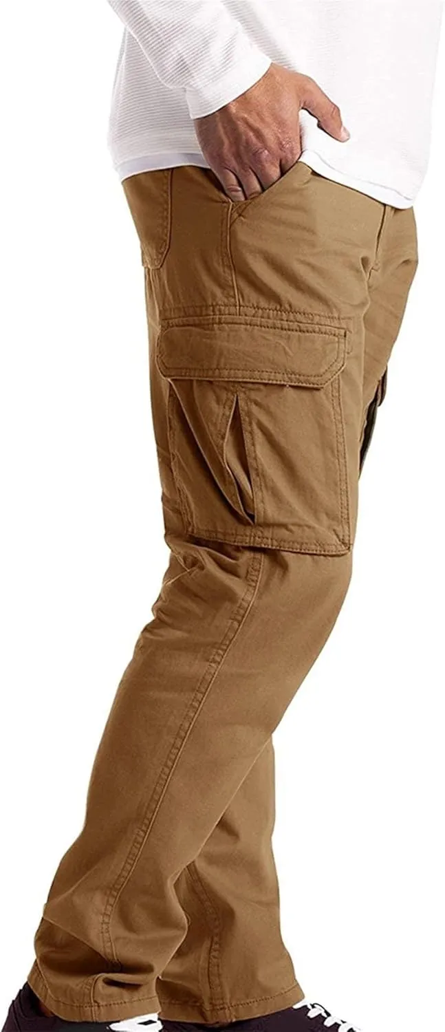 Cargo Work Pants for Men Multiple Pockets Straight Leg Trousers Slim Fit Casual Outdoor Hiking Travel Pants