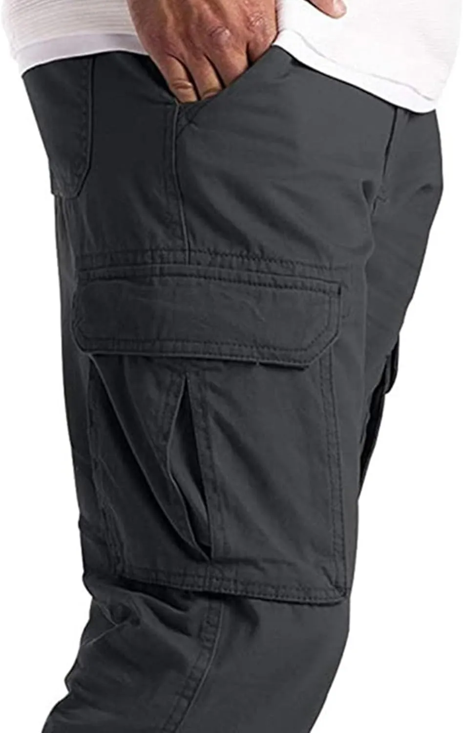 Cargo Work Pants for Men Multiple Pockets Straight Leg Trousers Slim Fit Casual Outdoor Hiking Travel Pants
