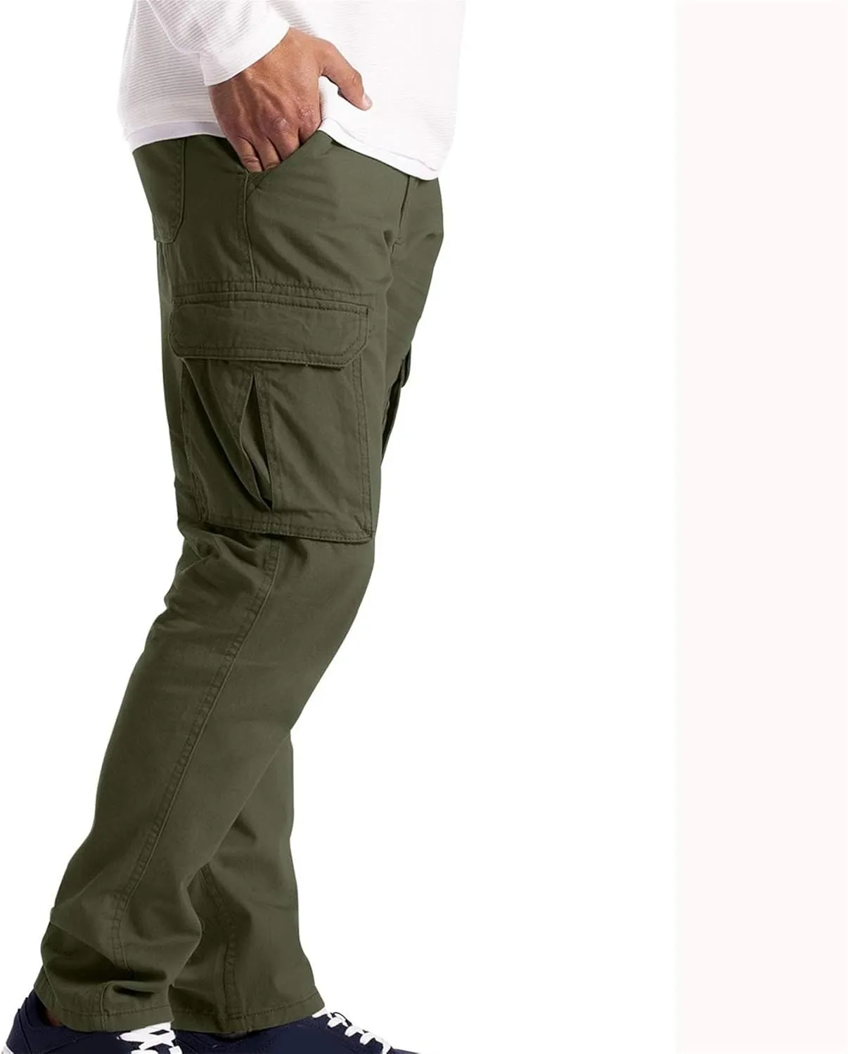 Cargo Work Pants for Men Multiple Pockets Straight Leg Trousers Slim Fit Casual Outdoor Hiking Travel Pants