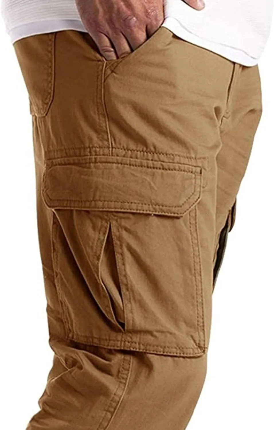 Cargo Work Pants for Men Multiple Pockets Straight Leg Trousers Slim Fit Casual Outdoor Hiking Travel Pants