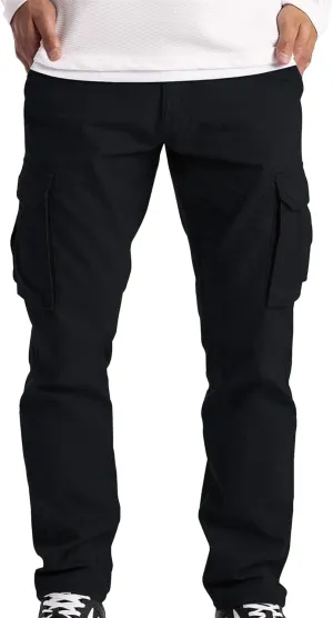 Cargo Work Pants for Men Multiple Pockets Straight Leg Trousers Slim Fit Casual Outdoor Hiking Travel Pants