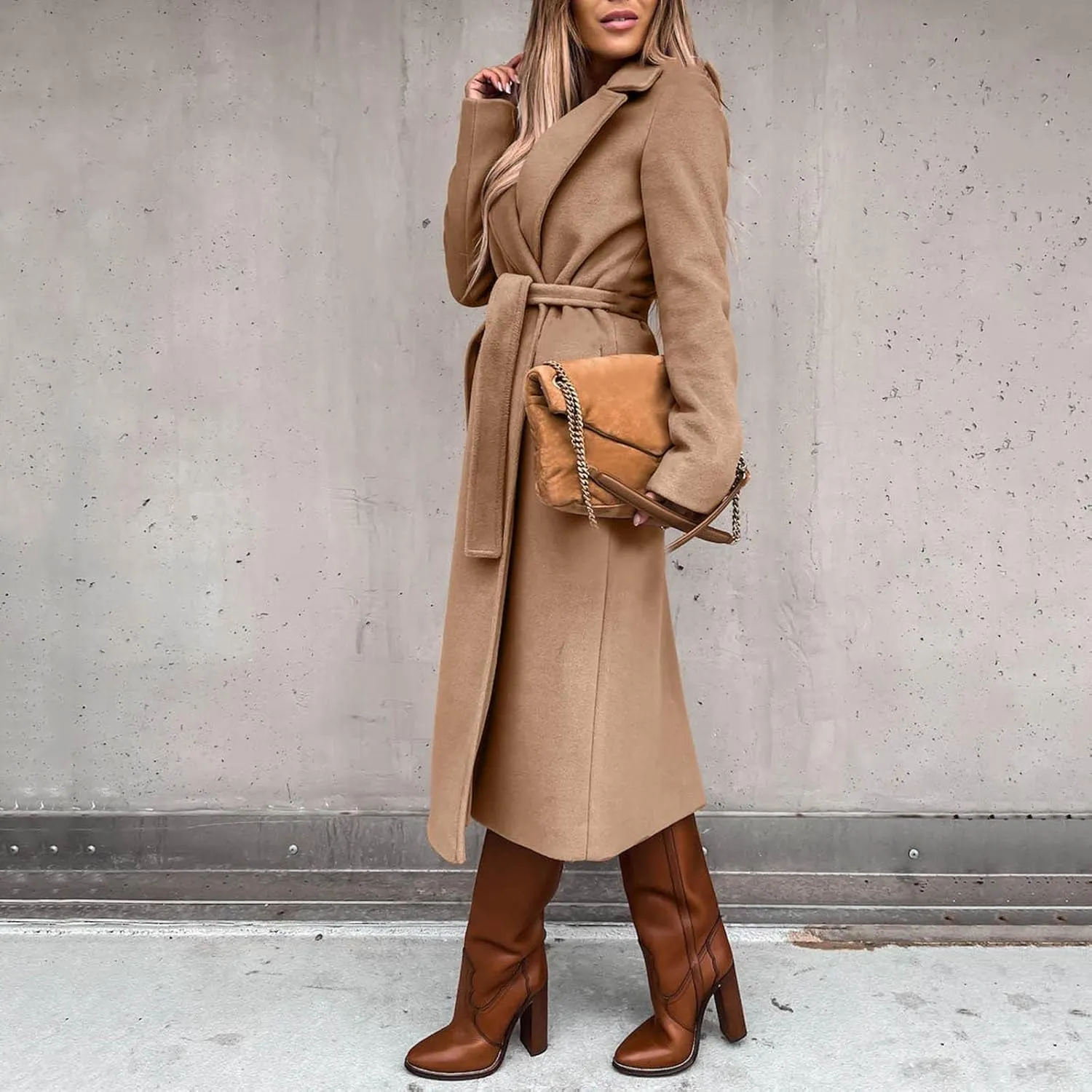 Casual Blazers for Women Long Sleeve Lapel Cardigan Open Front Plain Long Jacket Overcoat Trench Coat Fall Wrap Coat Winter