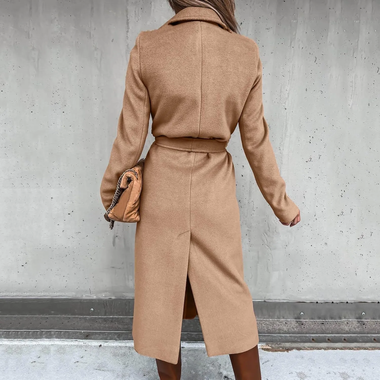 Casual Blazers for Women Long Sleeve Lapel Cardigan Open Front Plain Long Jacket Overcoat Trench Coat Fall Wrap Coat Winter