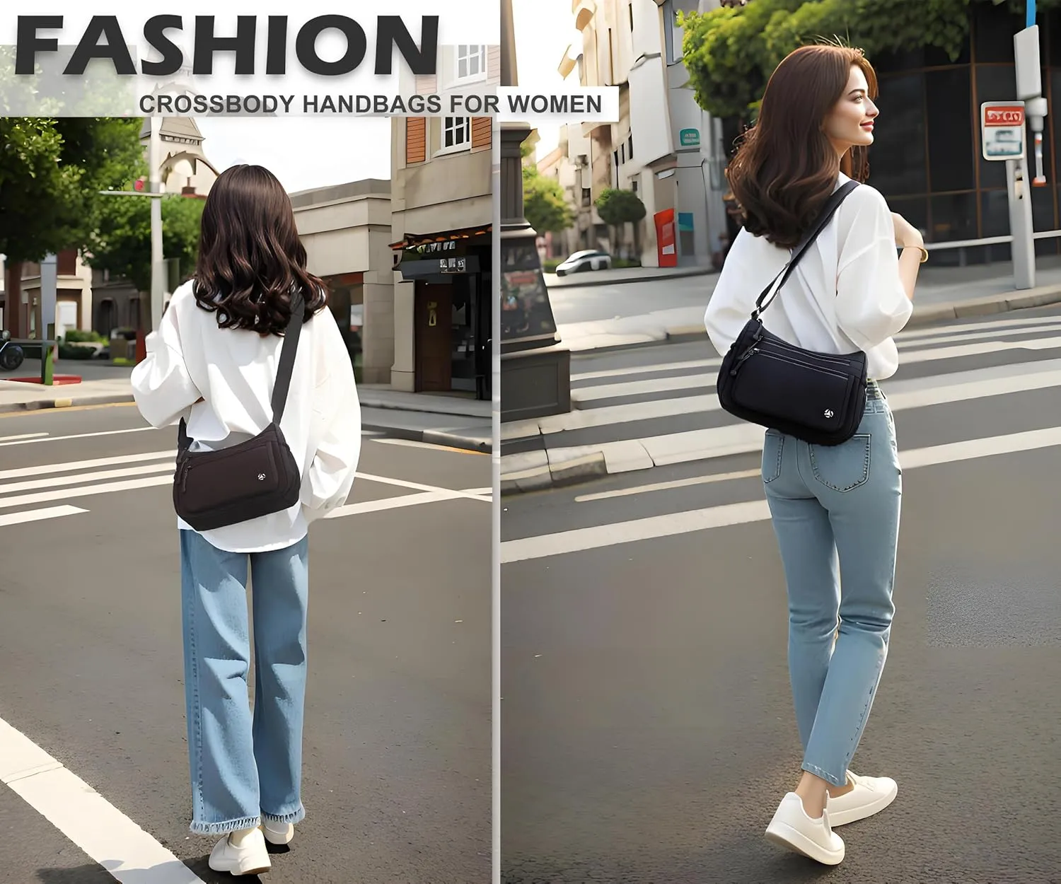 Casual Crossbody Bag with Anti Theft Pocket - Women Lightweight Water-Resistant Purse Bag