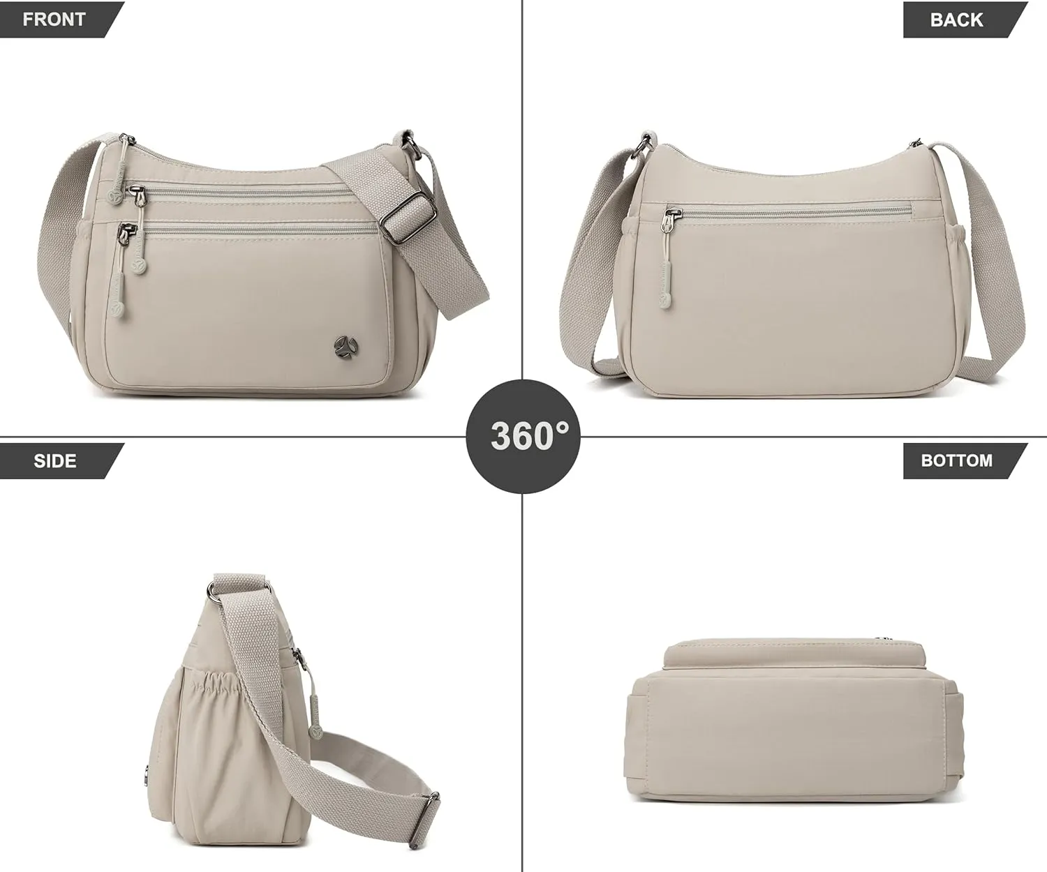 Casual Crossbody Bag with Anti Theft Pocket - Women Lightweight Water-Resistant Purse Bag