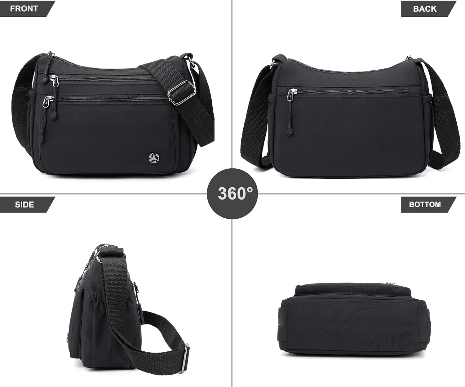 Casual Crossbody Bag with Anti Theft Pocket - Women Lightweight Water-Resistant Purse Bag
