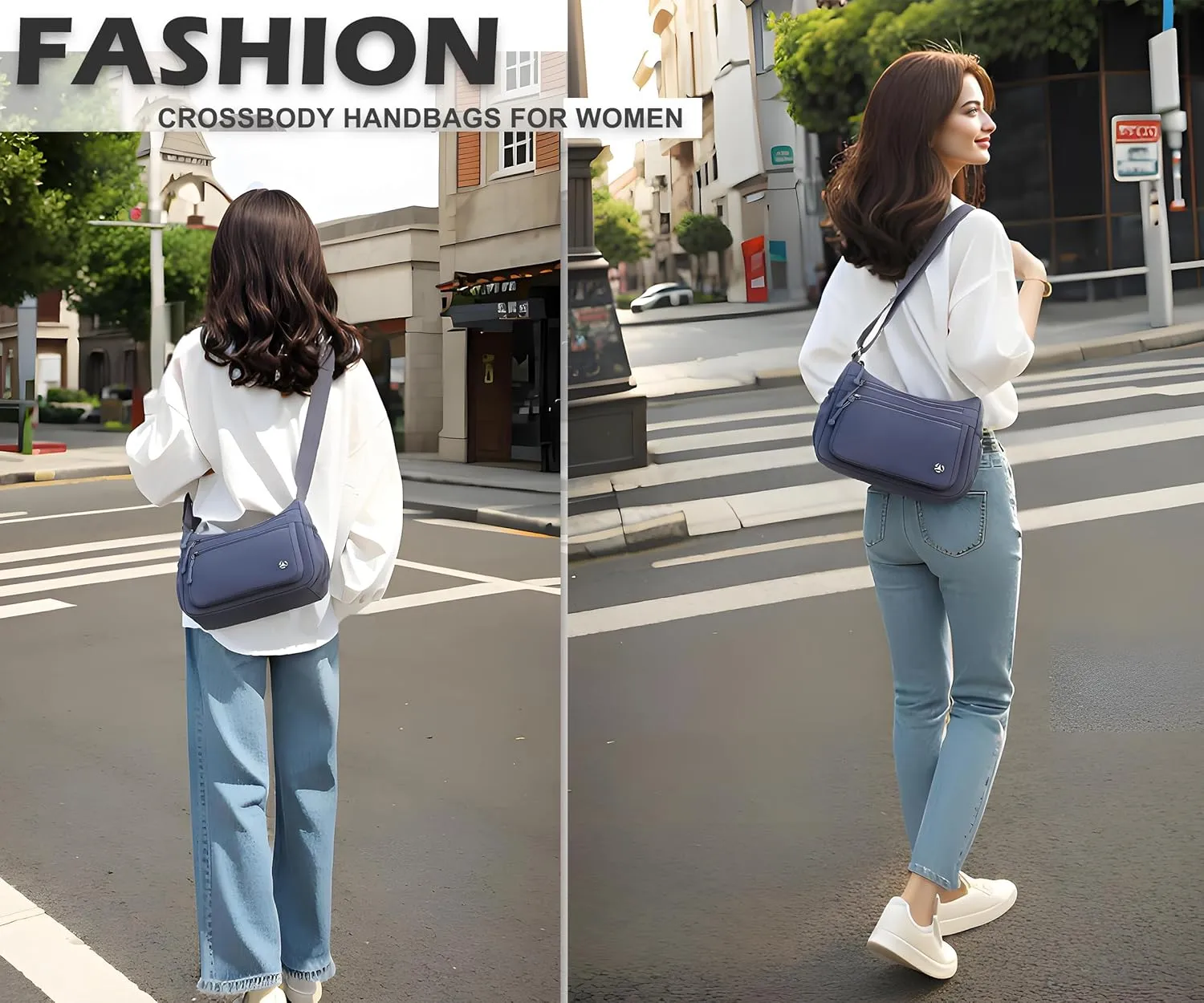 Casual Crossbody Bag with Anti Theft Pocket - Women Lightweight Water-Resistant Purse Bag
