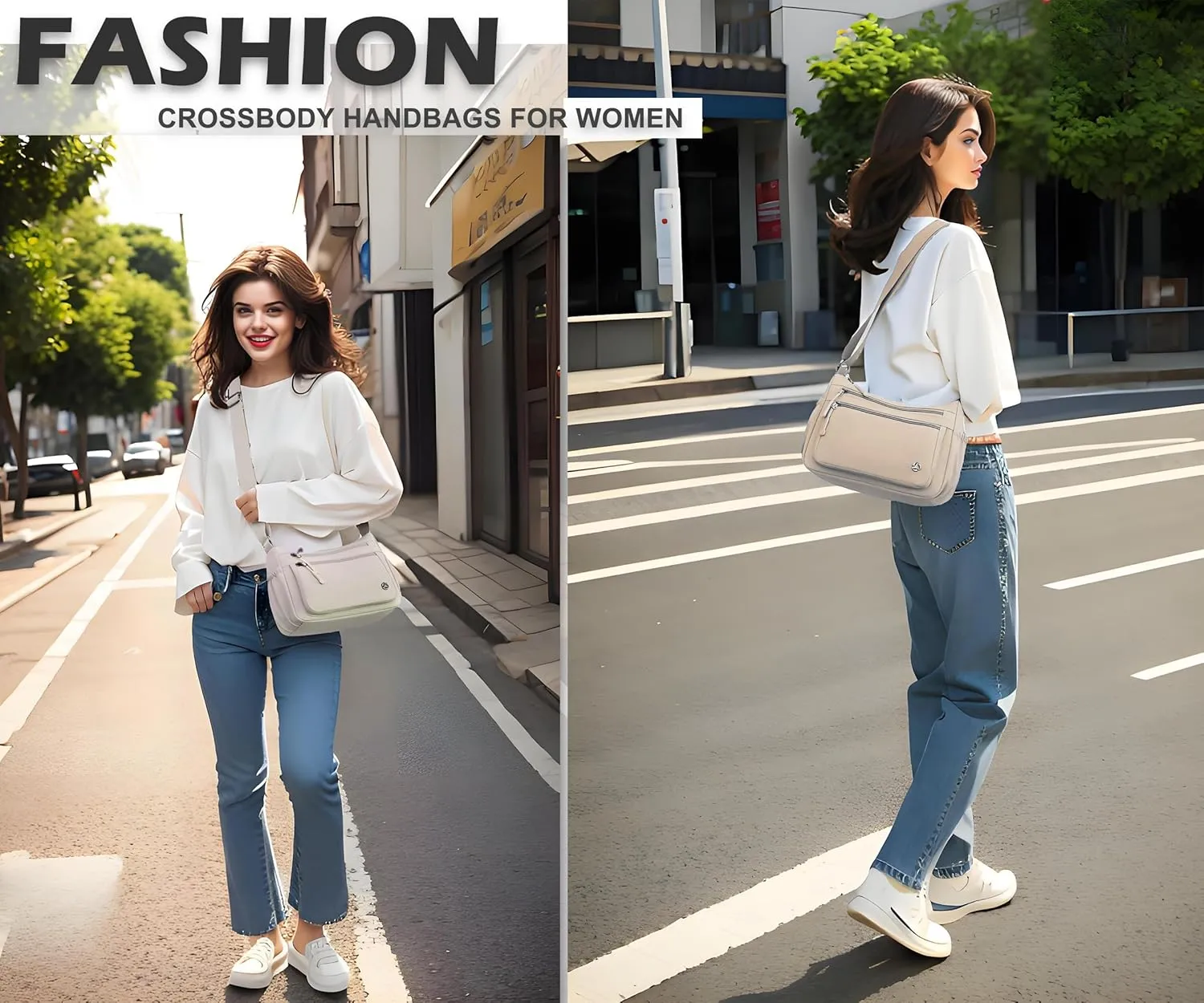 Casual Crossbody Bag with Anti Theft Pocket - Women Lightweight Water-Resistant Purse Bag