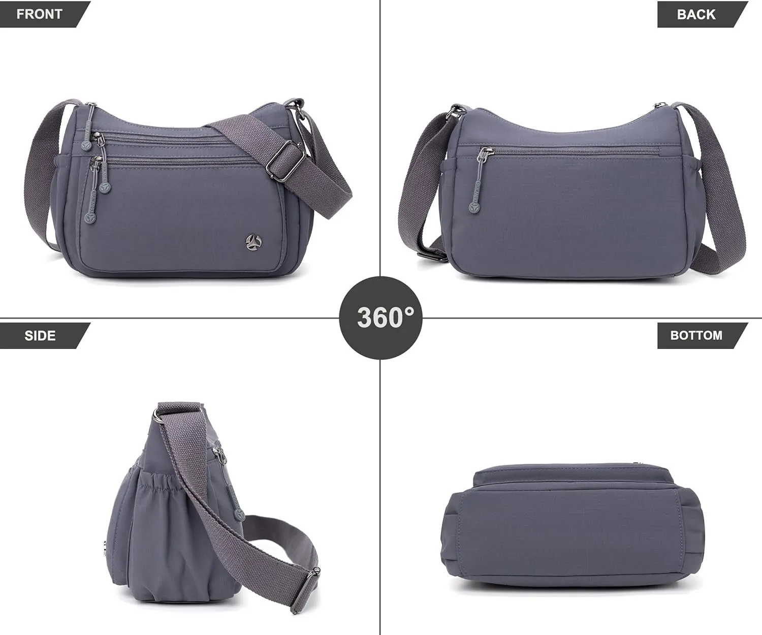 Casual Crossbody Bag with Anti Theft Pocket - Women Lightweight Water-Resistant Purse Bag