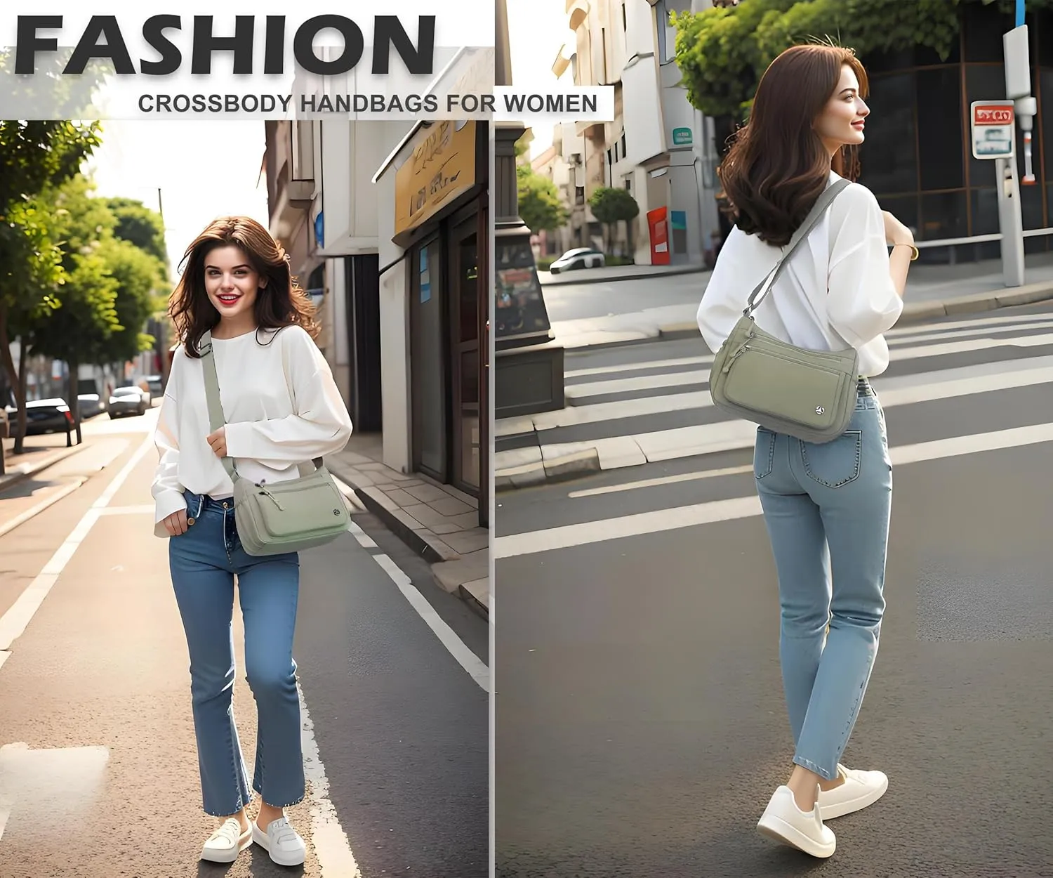 Casual Crossbody Bag with Anti Theft Pocket - Women Lightweight Water-Resistant Purse Bag