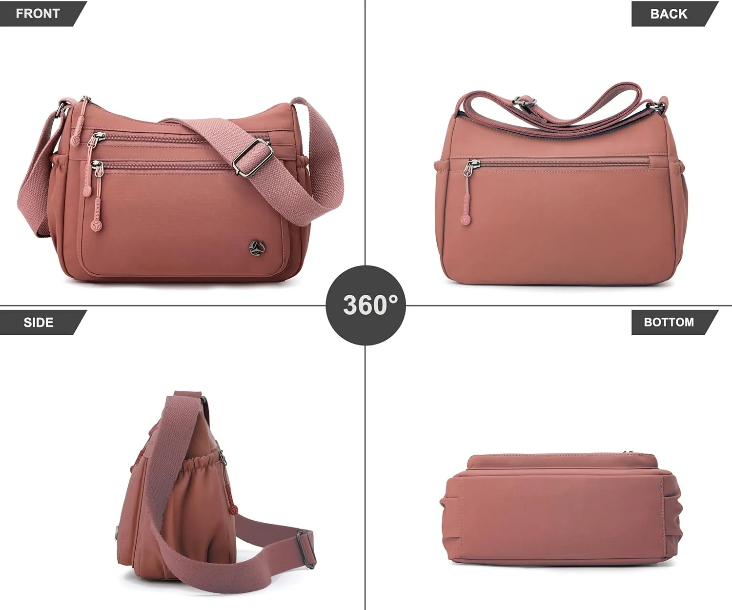 Casual Crossbody Bag with Anti Theft Pocket - Women Lightweight Water-Resistant Purse Bag