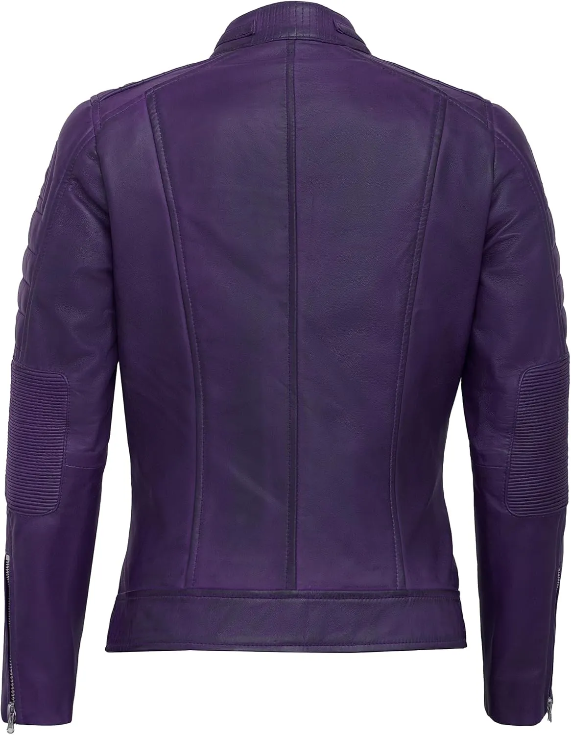 Casual Outerwear Real Lambskin Motorcycle Jacket Women - Classic Biker Style Euro Collar Womens Leather Jacket