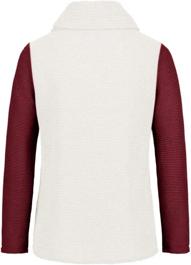 Casual Turtle Cowl Neck Asymmetric Hem Wrap Pullover Oversized Chunky Knitted Sweater Tops