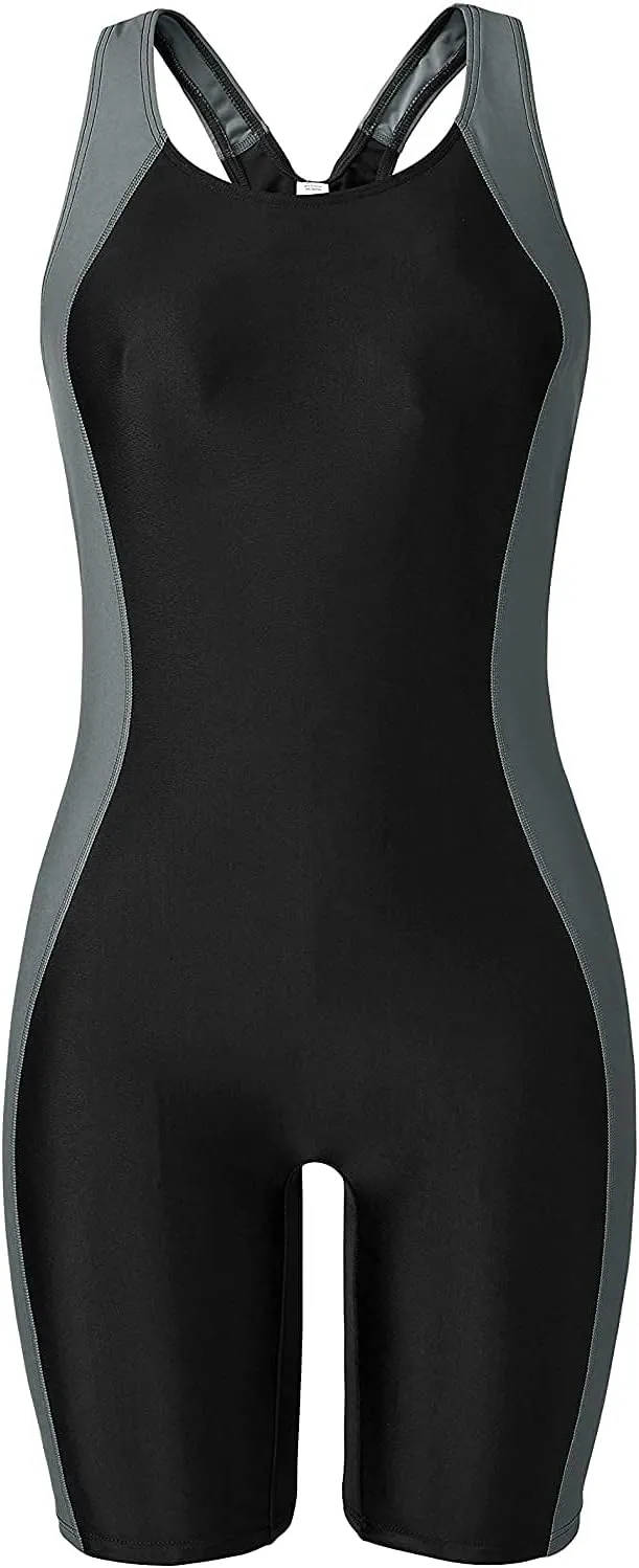 CharmLeaks Boyleg Swimsuits for Women One Piece Training Swimwear Bathing Suit