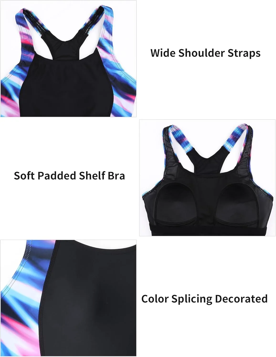 CharmLeaks Boyleg Swimsuits for Women One Piece Training Swimwear Bathing Suit