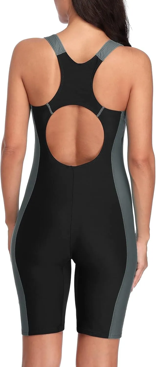 CharmLeaks Boyleg Swimsuits for Women One Piece Training Swimwear Bathing Suit