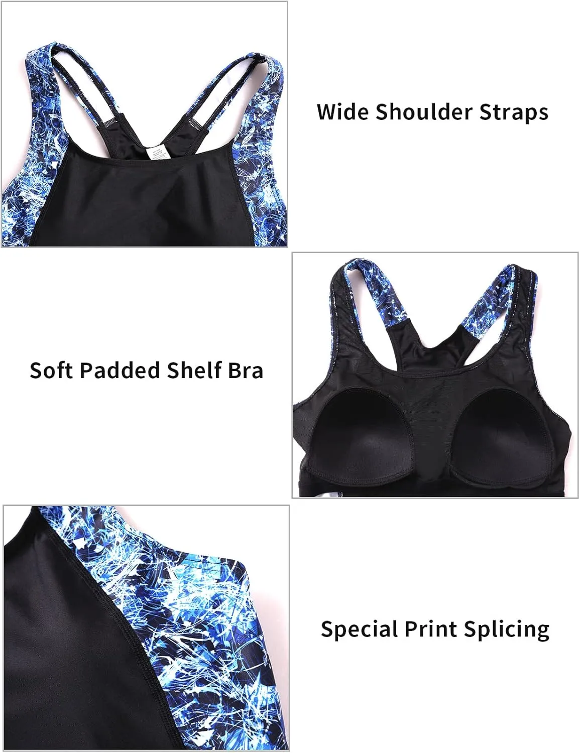 CharmLeaks Boyleg Swimsuits for Women One Piece Training Swimwear Bathing Suit