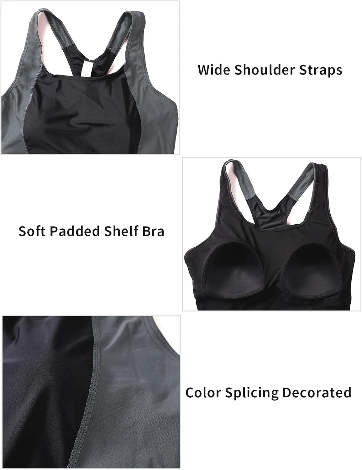 CharmLeaks Boyleg Swimsuits for Women One Piece Training Swimwear Bathing Suit