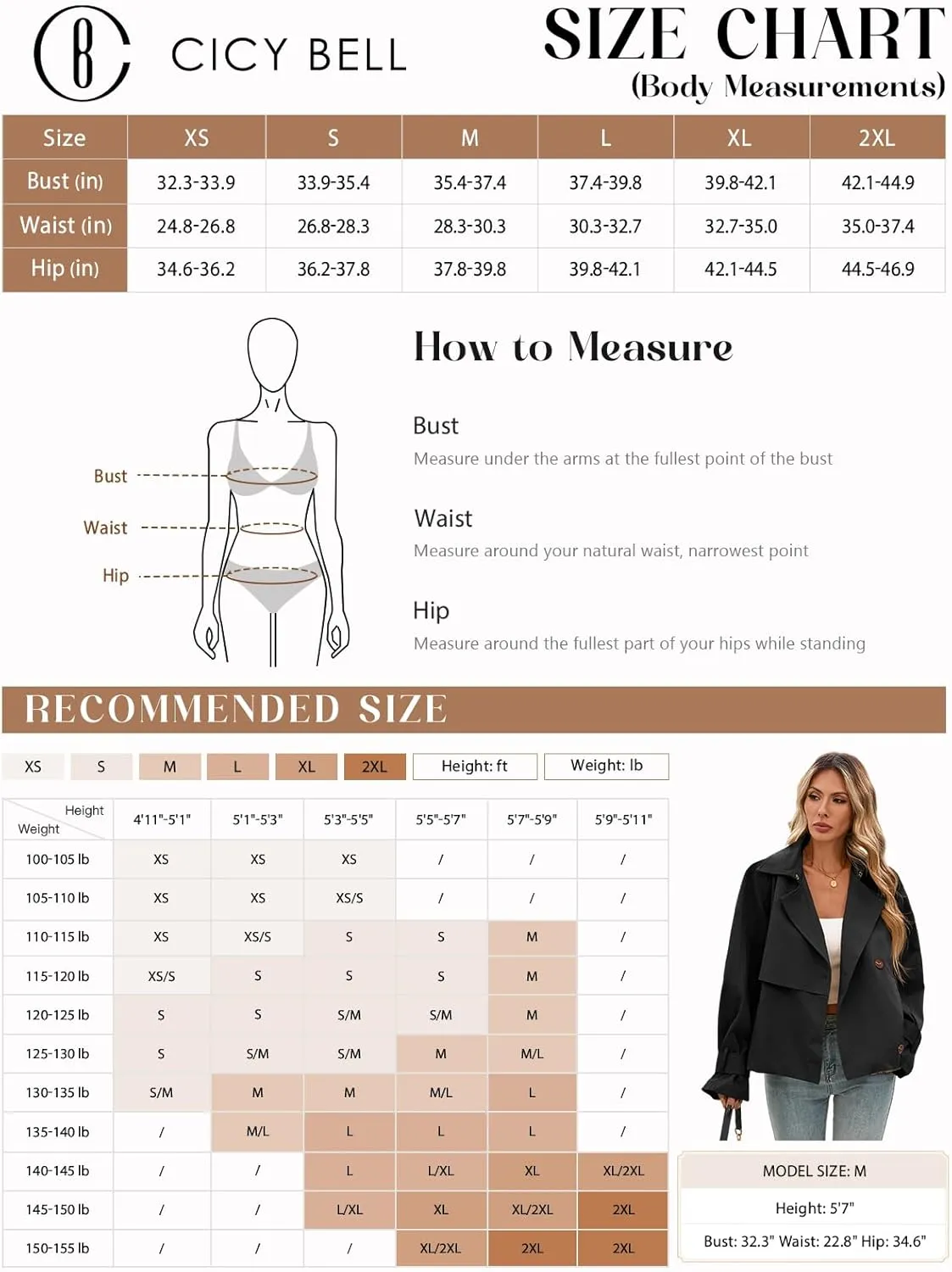 Cicy Bell Womens Cropped Trench Coat Short Single Breasted Jackets Lightweight Casual Outerwear