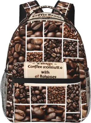 (Coffee Collage) Laptop Backpack Purse For Women Men Travel Bag Casual Daypack With Compartment And Multiple Pockets