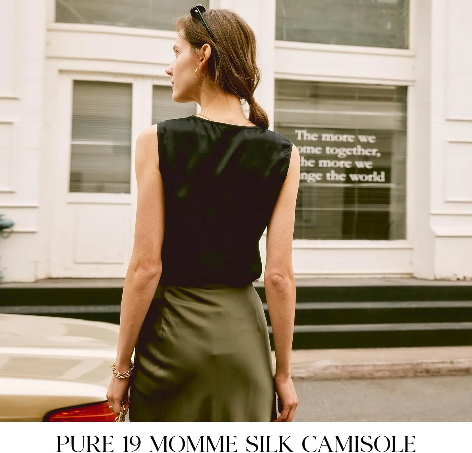 COLD POSH Mulberry Silk Camisole Tops for Women Luxury Cowl Neck Tank Top Classic Comfy Camisoles Summer Sleeveless Blouses