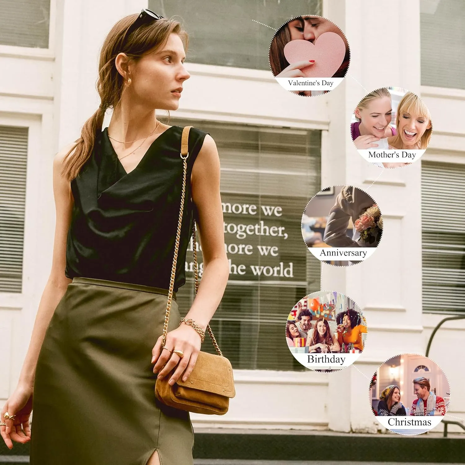 COLD POSH Mulberry Silk Camisole Tops for Women Luxury Cowl Neck Tank Top Classic Comfy Camisoles Summer Sleeveless Blouses