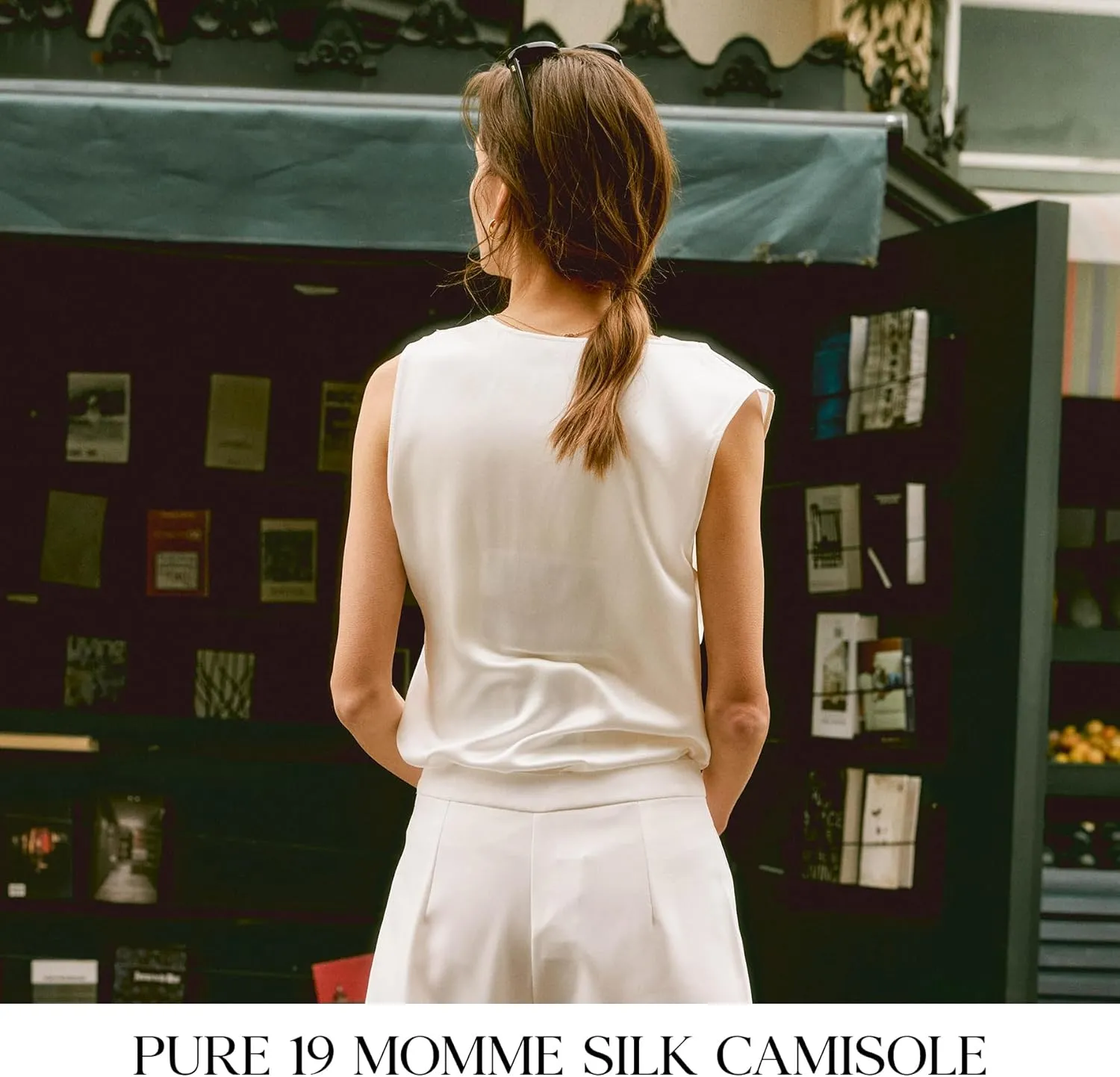 COLD POSH Mulberry Silk Camisole Tops for Women Luxury Cowl Neck Tank Top Classic Comfy Camisoles Summer Sleeveless Blouses
