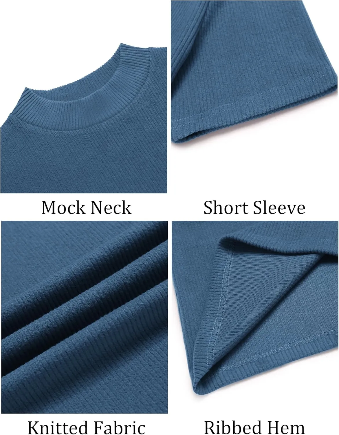 COOFANDY Mens Mock Turtleneck Sweater Short Sleeve Turtle Neck Sweaters Casual Ribbed Knited Pullover Tops Solid Basic Tee
