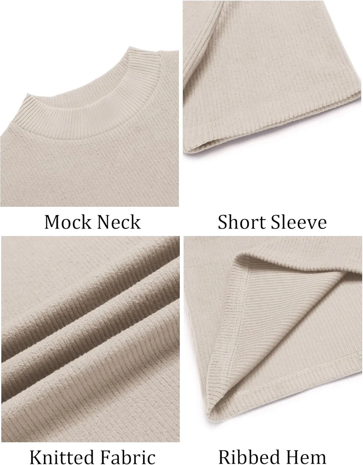 COOFANDY Mens Mock Turtleneck Sweater Short Sleeve Turtle Neck Sweaters Casual Ribbed Knited Pullover Tops Solid Basic Tee