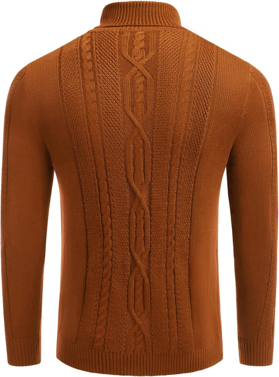 COOFANDY Men's Turtleneck Sweater Slim Fit Casual Warm Twisted Knitted Pullover Sweaters