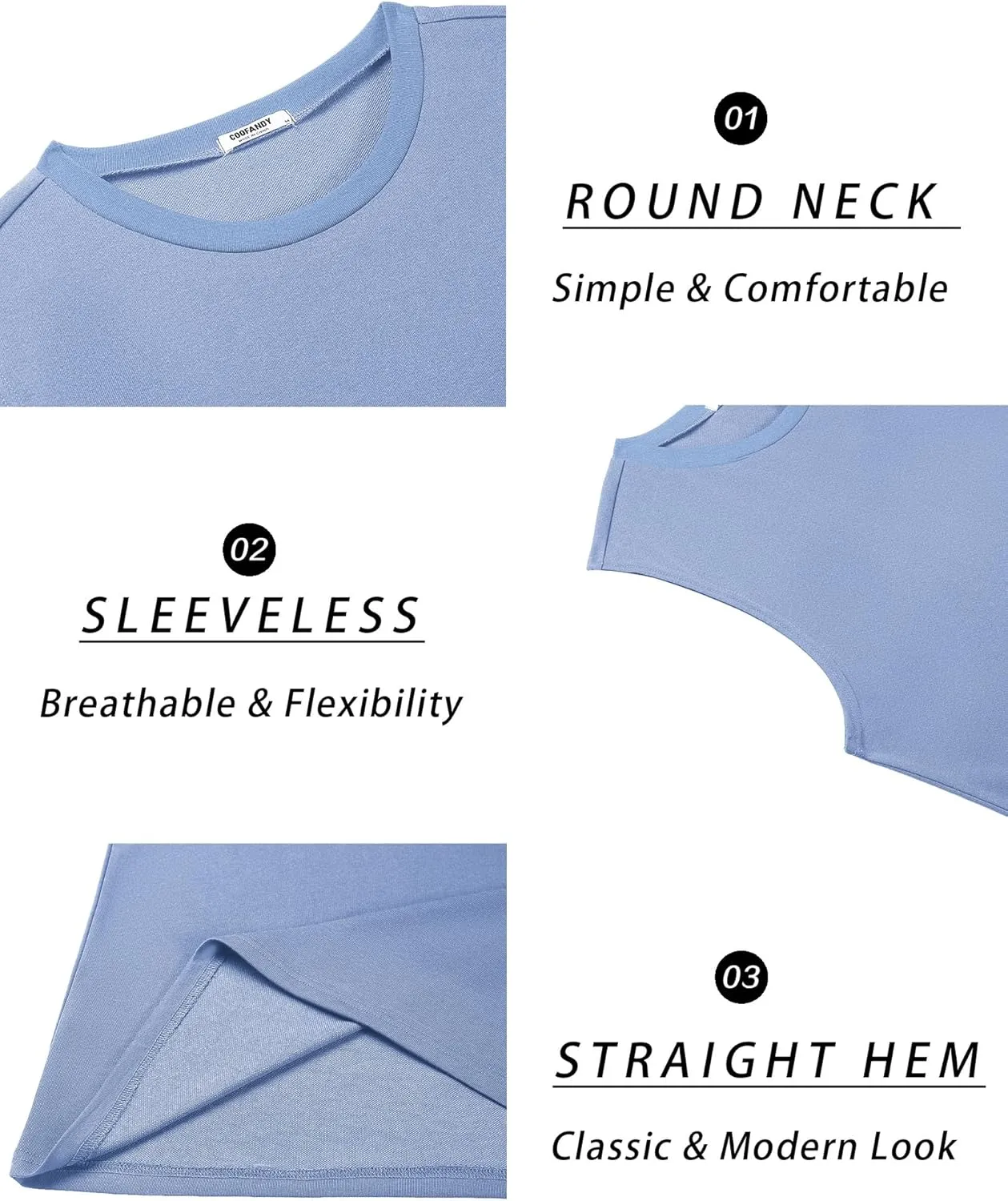 COOFANDY Mens Workout Tank Tops Cotton 3 Pack Soft Muscle Shirt Sleeveless Classic T Shirts Gym Athletic Tank