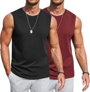 COOFANDY Mens Workout Tank Tops Cotton 3 Pack Soft Muscle Shirt Sleeveless Classic T Shirts Gym Athletic Tank