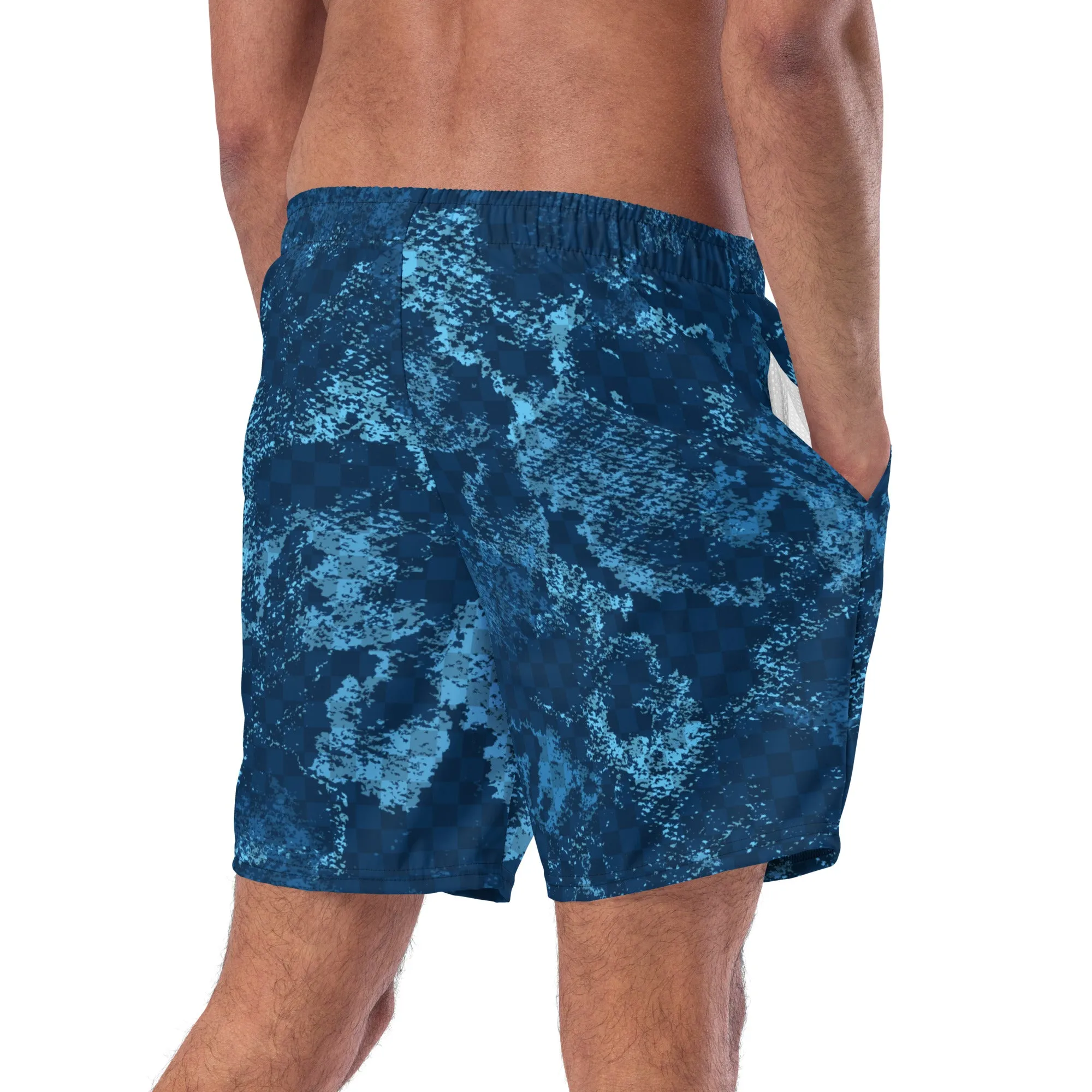 Crank Style's Men's Dirty Blue swim trunks