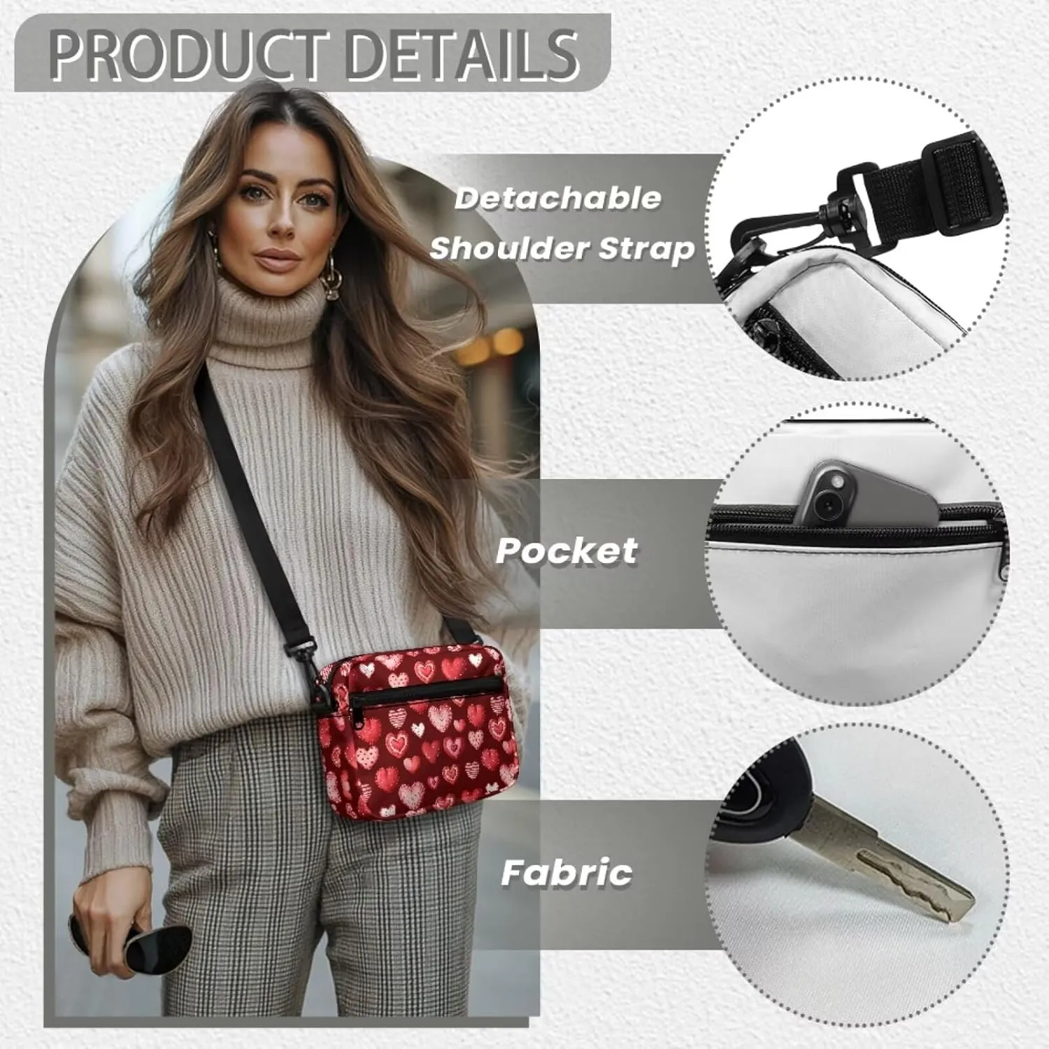 Crossbody Purse for Women Shoulder Handbag Multiple Pockets Tote Satchel Purses Messenger Bag for Travel Work