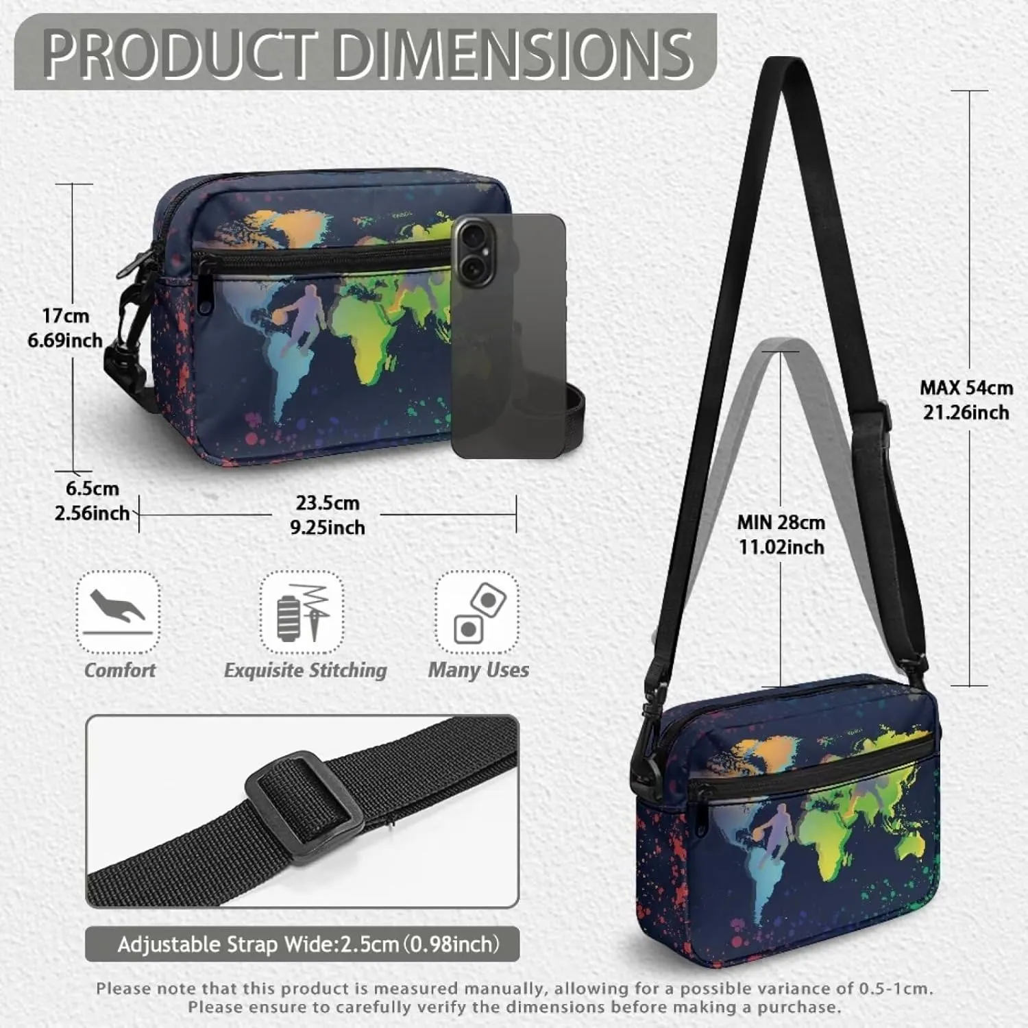 Crossbody Purse for Women Shoulder Handbag Multiple Pockets Tote Satchel Purses Messenger Bag for Travel Work