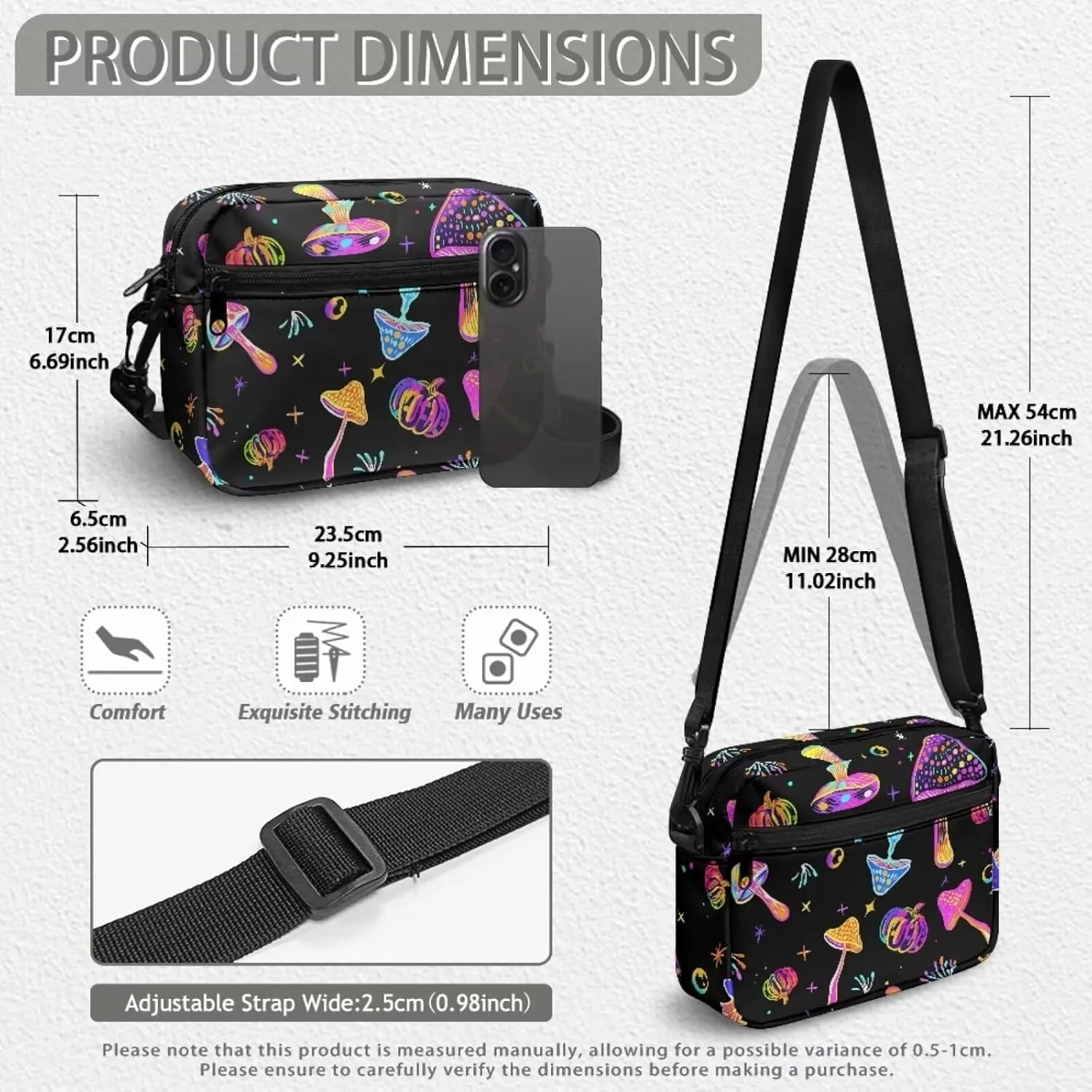 Crossbody Purse for Women Shoulder Handbag Multiple Pockets Tote Satchel Purses Messenger Bag for Travel Work