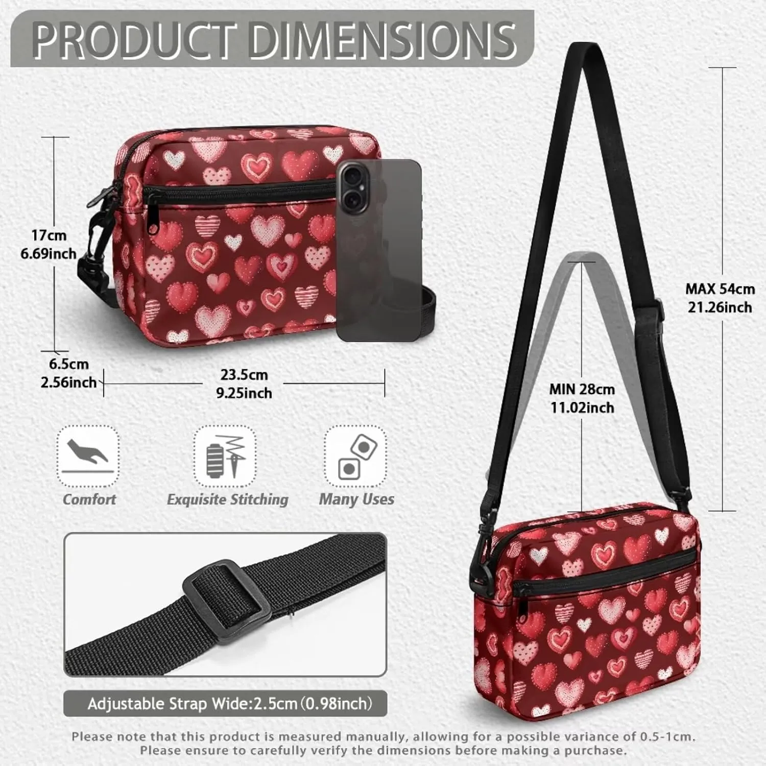 Crossbody Purse for Women Shoulder Handbag Multiple Pockets Tote Satchel Purses Messenger Bag for Travel Work