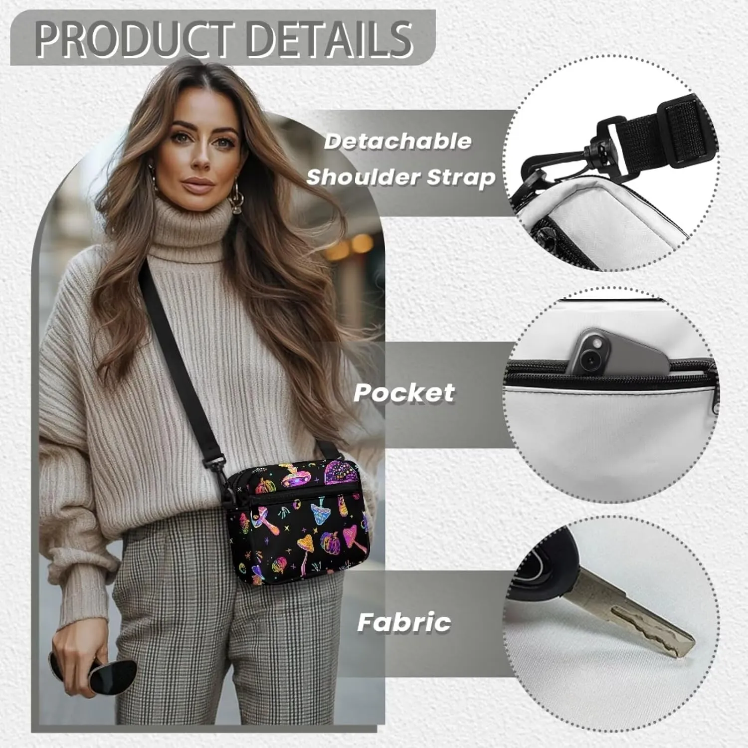 Crossbody Purse for Women Shoulder Handbag Multiple Pockets Tote Satchel Purses Messenger Bag for Travel Work