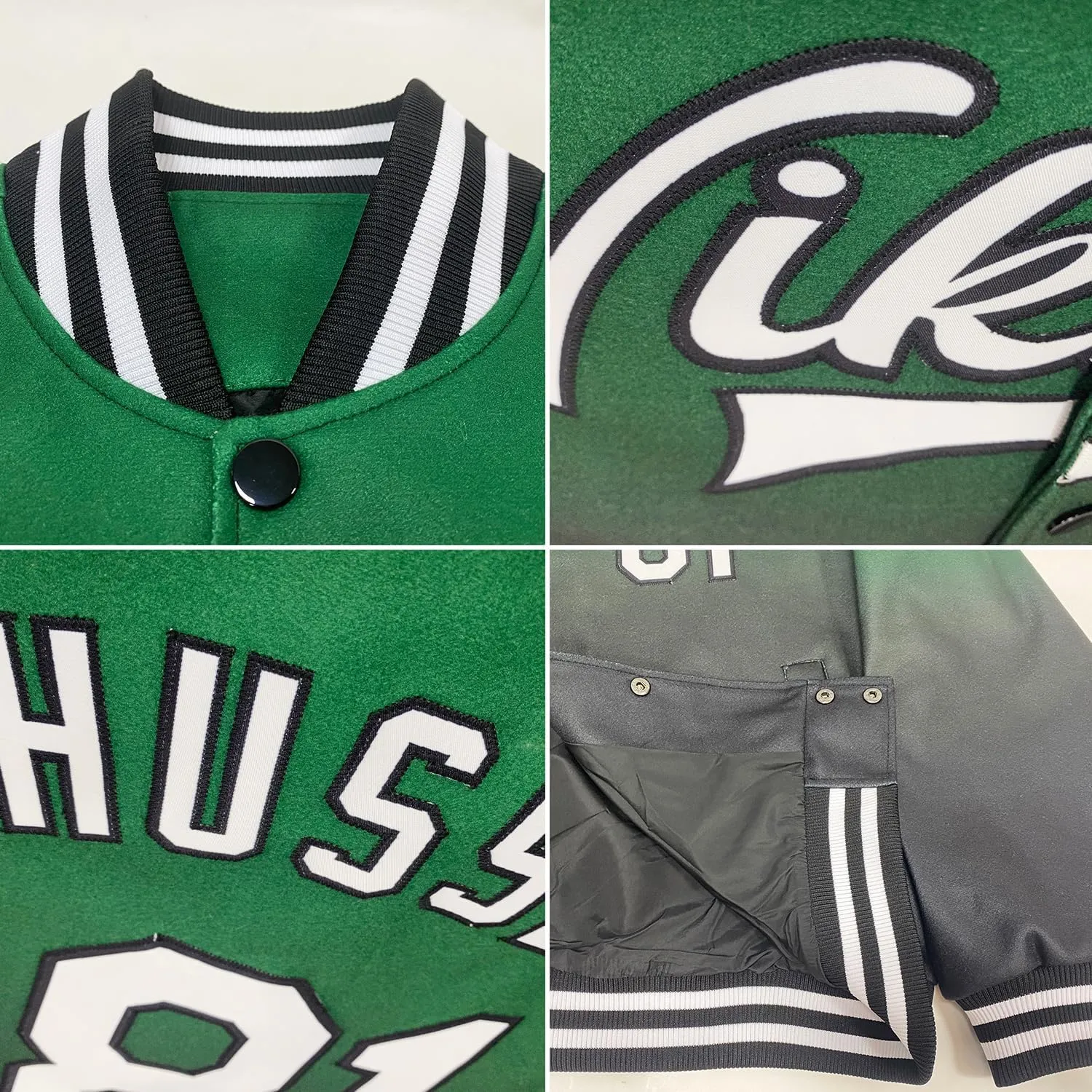 Custom Baseball Varsity Jacket Leather Sleeve Personalized Letterman Jacket Stitched Name Number for Men Women