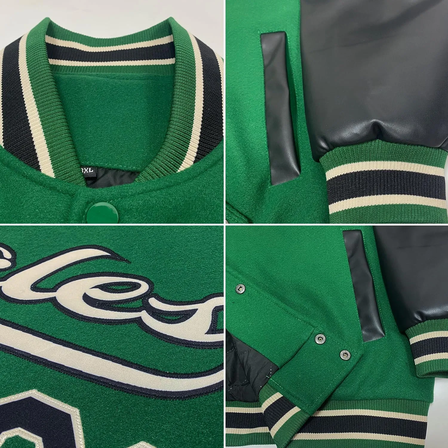 Custom Baseball Varsity Jacket Leather Sleeve Personalized Letterman Jacket Stitched Name Number for Men Women