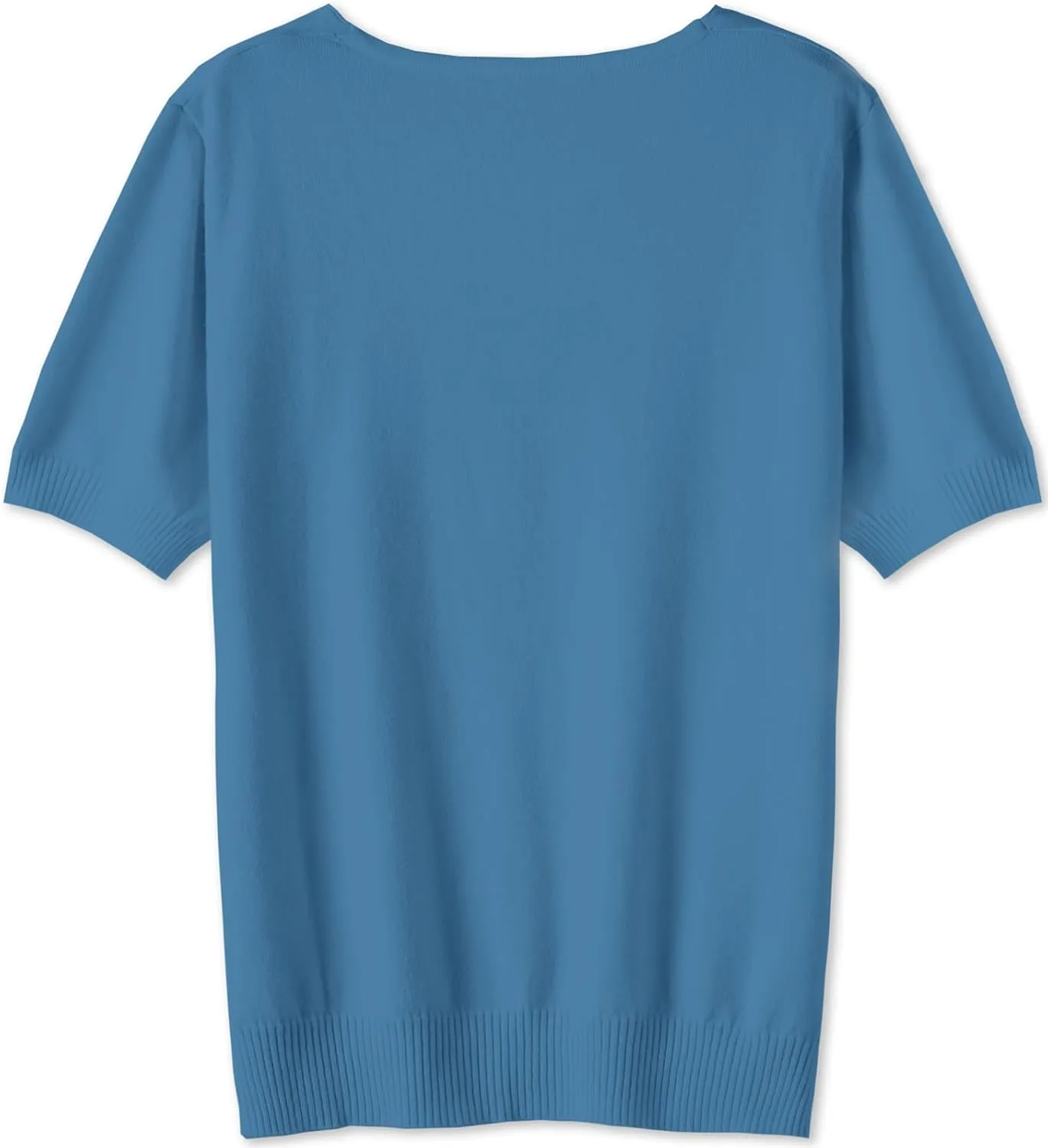 DAIMIDY Women's Short Sleeve V Neck Sweaters Casual Summer Sweater Lightweight Knit Pullover Tops