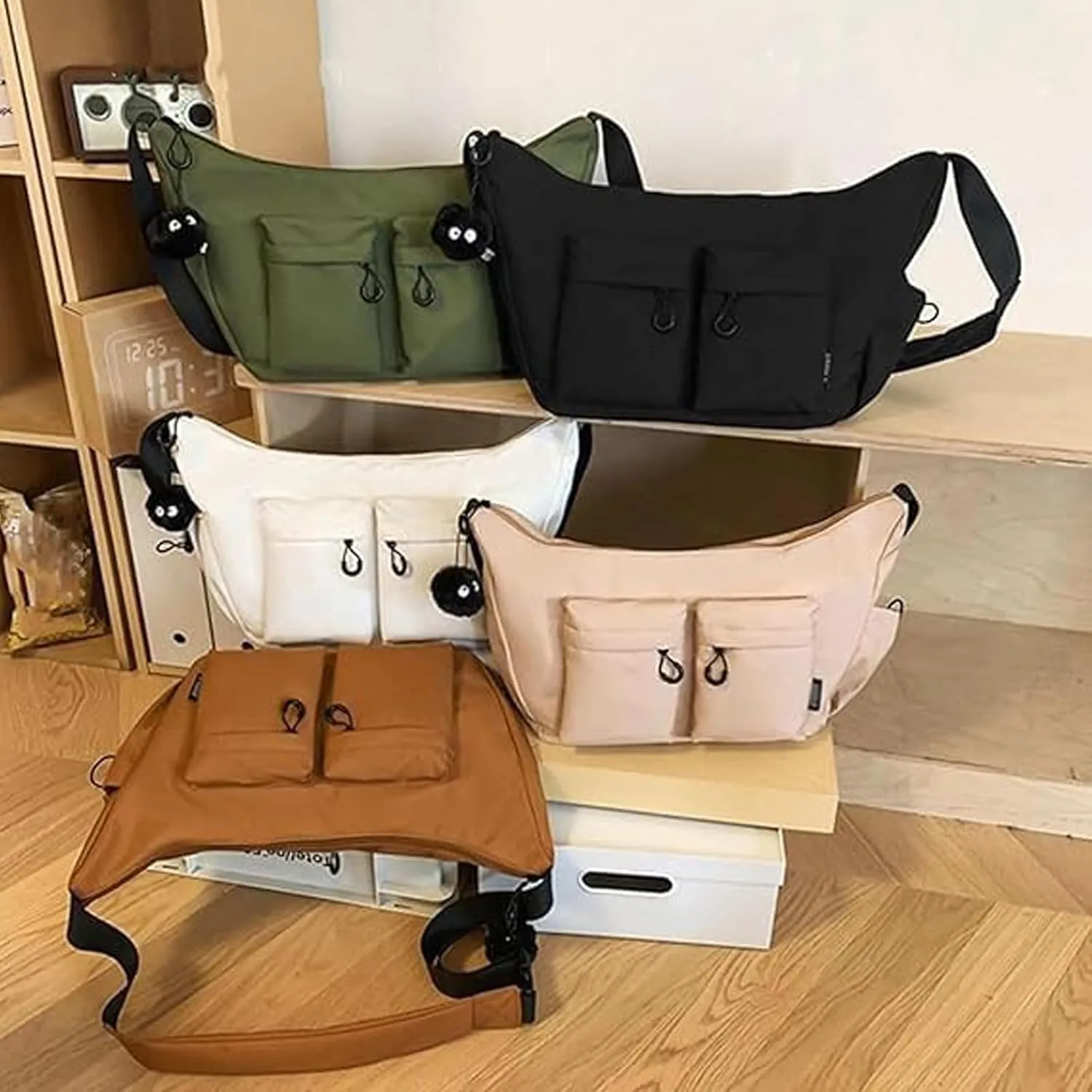 Dallaswind Large Capacity Messenger Canvas BagVintage Water Resistant Canvas SatchelLarge Crossbody Bag Shoulder Purse