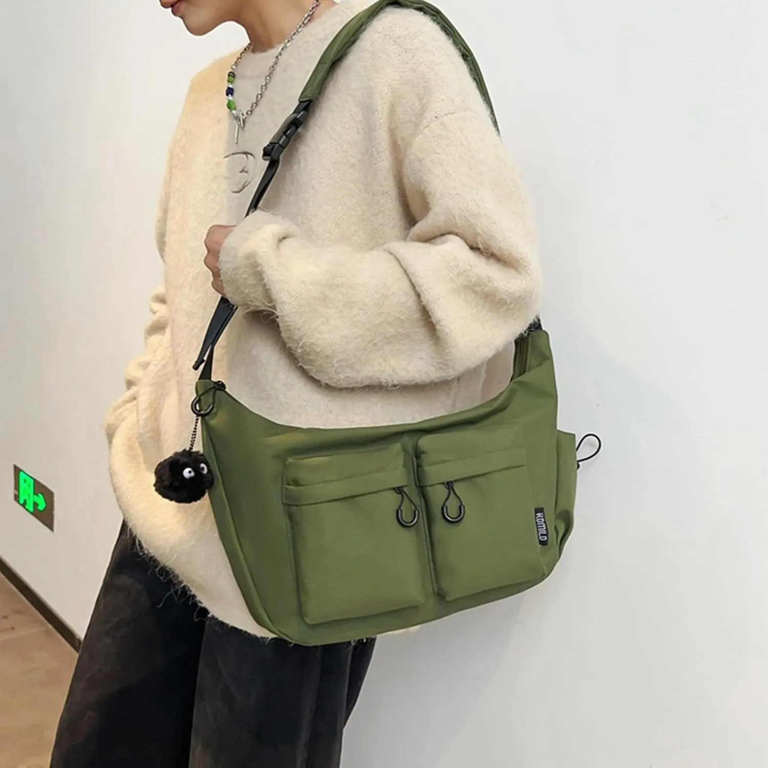 Dallaswind Large Capacity Messenger Canvas BagVintage Water Resistant Canvas SatchelLarge Crossbody Bag Shoulder Purse