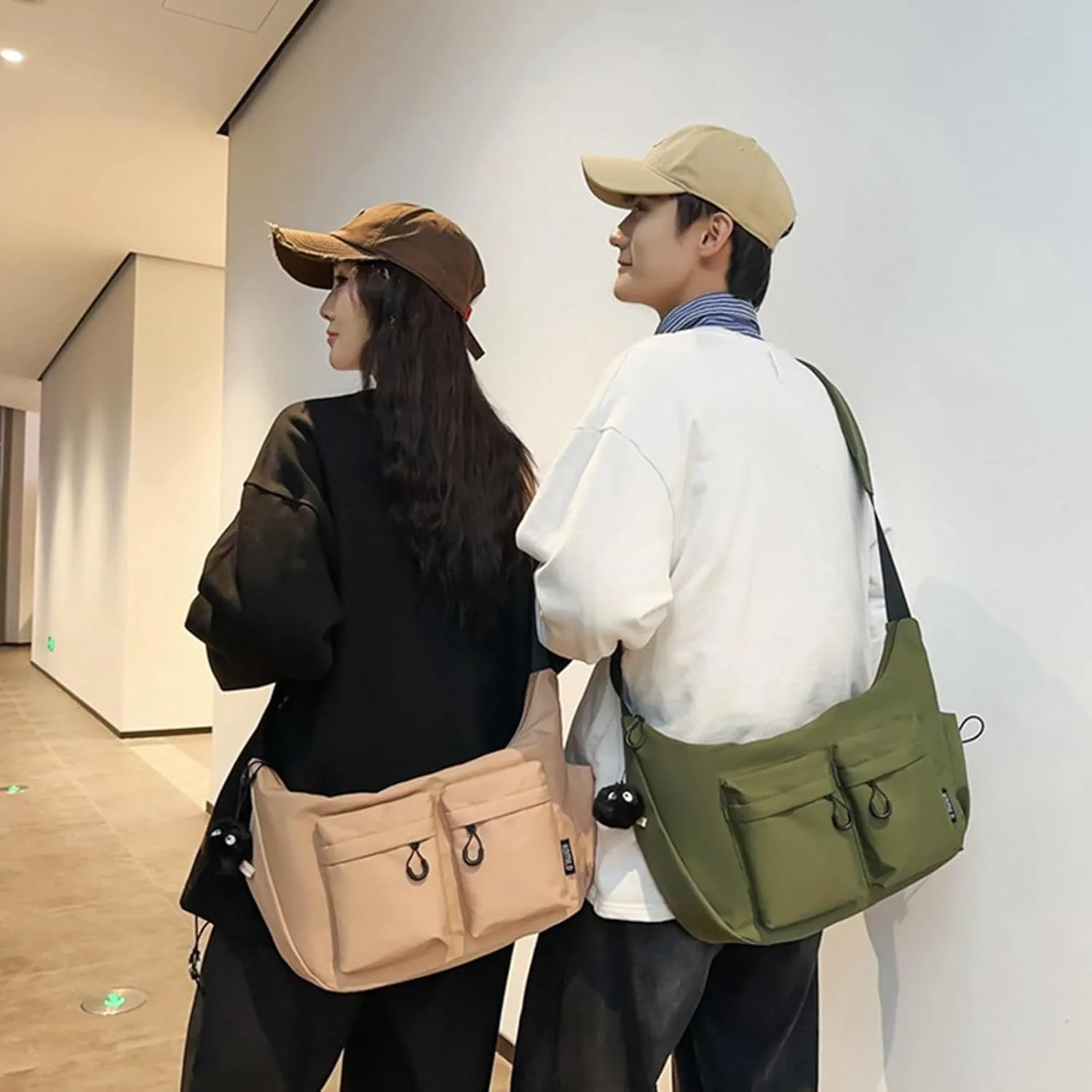 Dallaswind Large Capacity Messenger Canvas BagVintage Water Resistant Canvas SatchelLarge Crossbody Bag Shoulder Purse