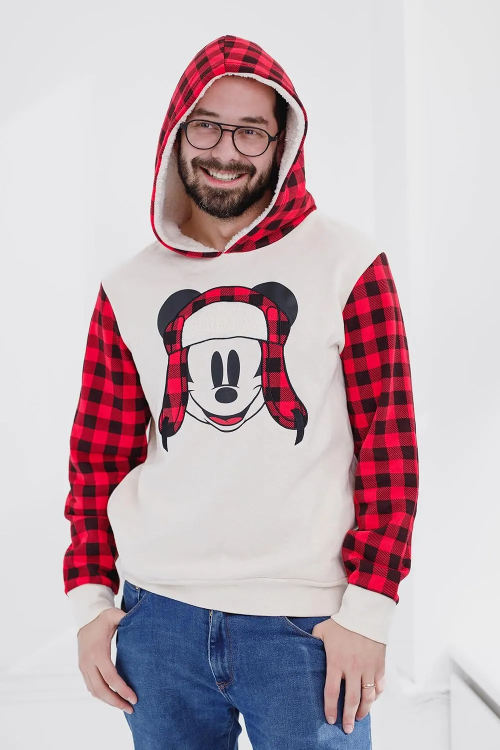Disney Mickey Mouse Fleece Matching Family Pullover Hoodie & Bodysuit Newborn to Adult Sizes (0-3 Months - 2XL)