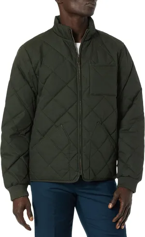 Dockers Men's Diamon Quilted Cotton Open-Bottom Bomber Jacket