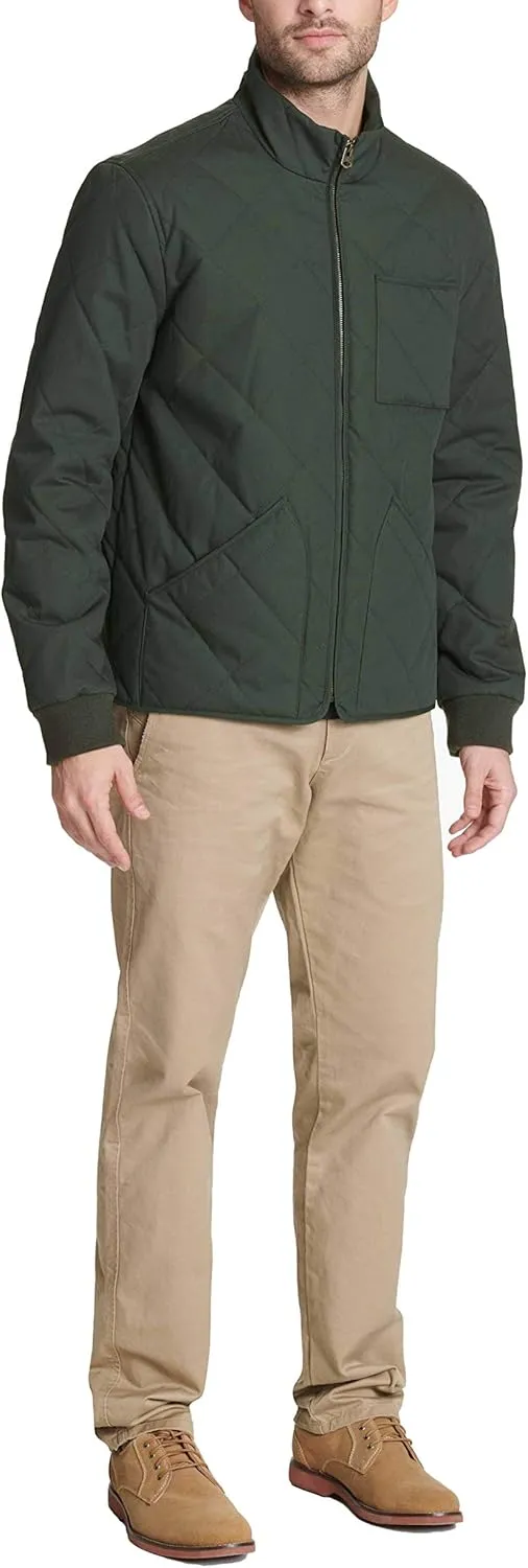 Dockers Men's Diamon Quilted Cotton Open-Bottom Bomber Jacket