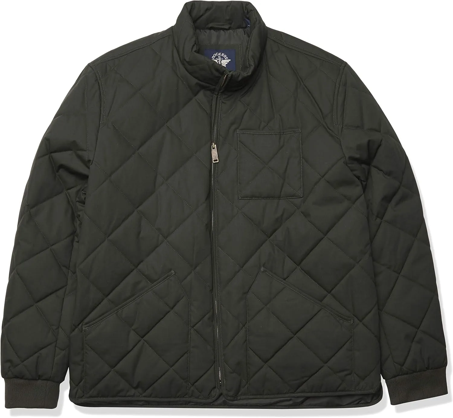 Dockers Men's Diamon Quilted Cotton Open-Bottom Bomber Jacket