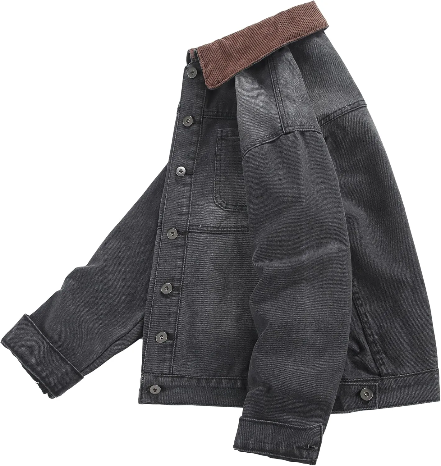 DOSLAVIDA Men's Denim Jacket Classic Trucker Jean Coat Lightweight Casual Wash Distressed Outwear Tops