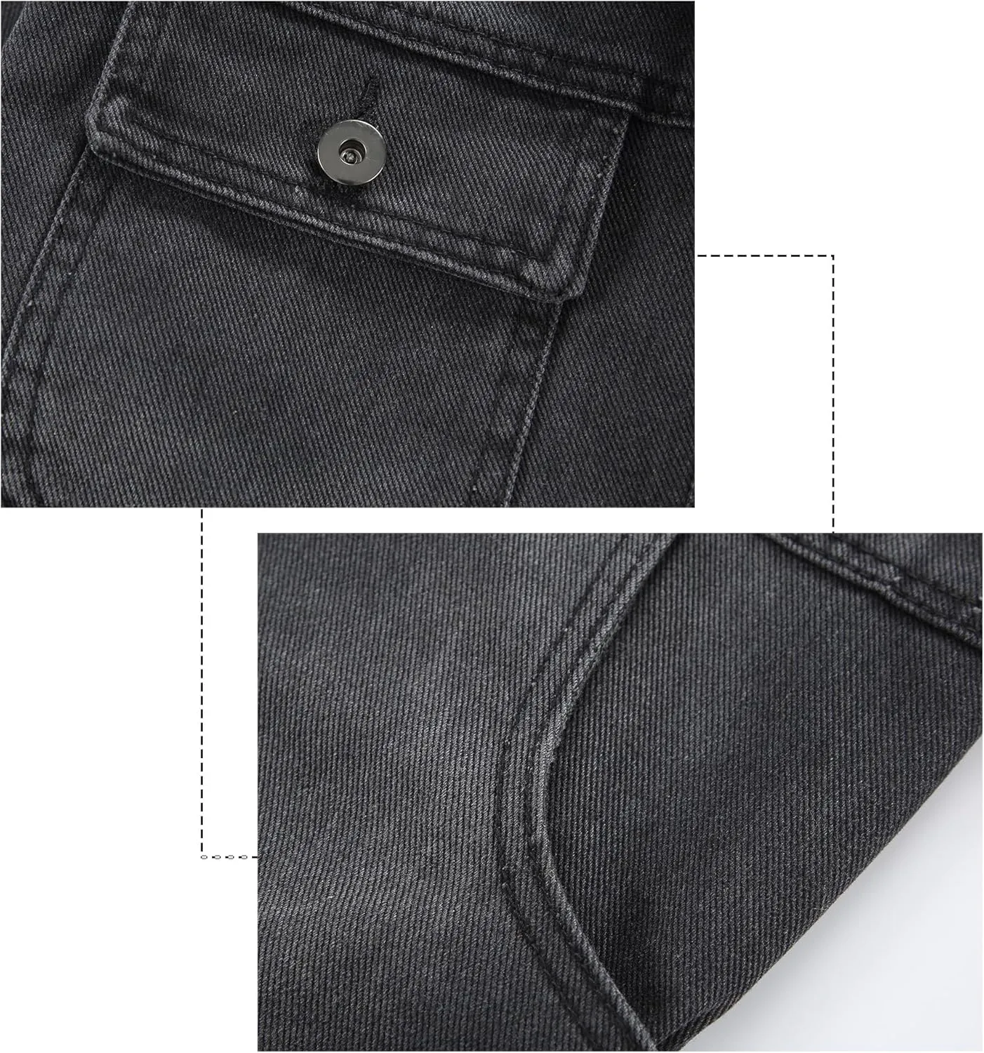 DOSLAVIDA Men's Denim Jacket Classic Trucker Jean Coat Lightweight Casual Wash Distressed Outwear Tops